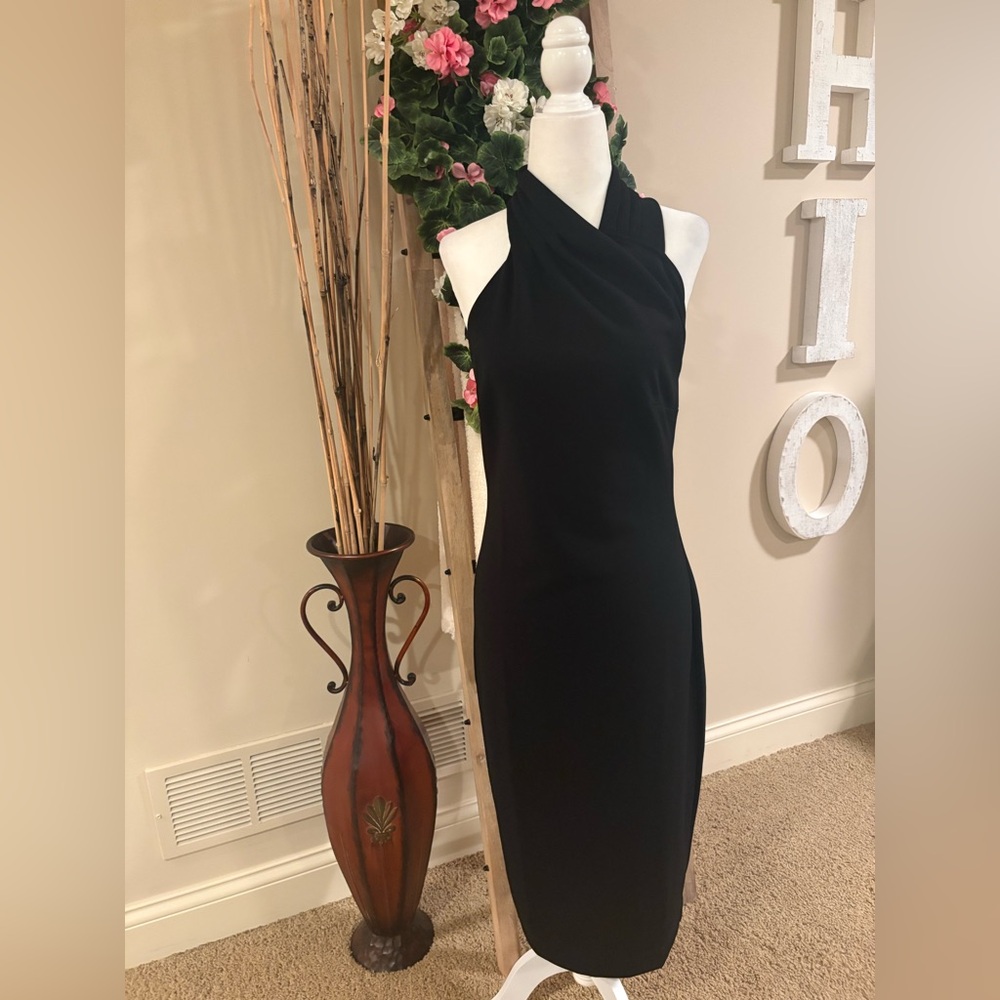 RACHEL Rachel Roy Black Backless Halter Dress